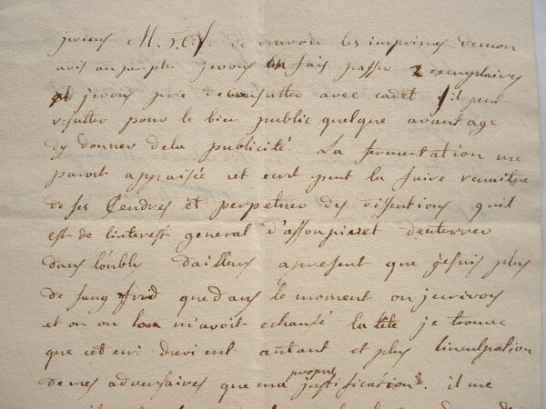 Lettre écrite au nom du Comte de Chambord, d'Angleterre.